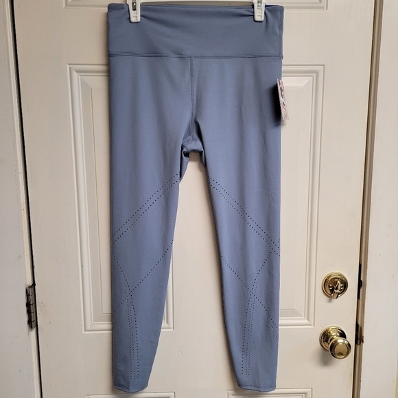 Joy Lab High Rise Light Blue Athletic 7/8 Perforated Leggings Size Large NWT - Picture 2 of 5